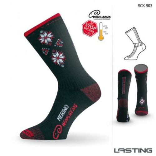 Lasting SCK 903 černé lyžařské ponožky